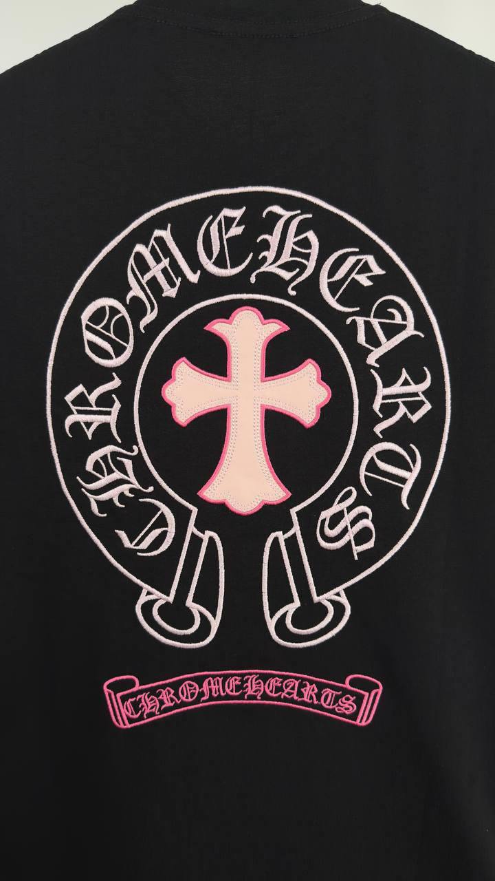 Chrome Hearts Horseshoe & Cross Logo Men's Women's T-Shirt in 2 Colors Reps Sale UK Best Quality AAA Replica