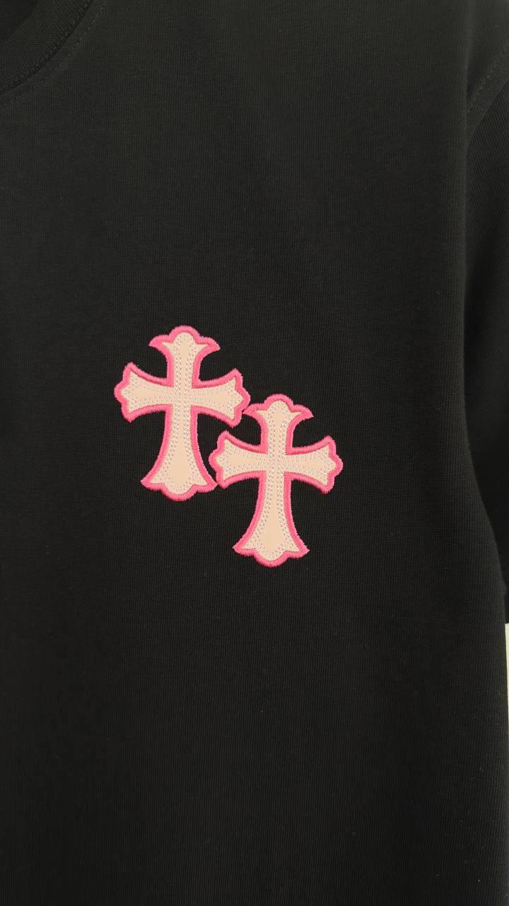 Chrome Hearts Horseshoe & Cross Logo Men's Women's T-Shirt in 2 Colors Reps Sale UK Best Quality AAA Replica