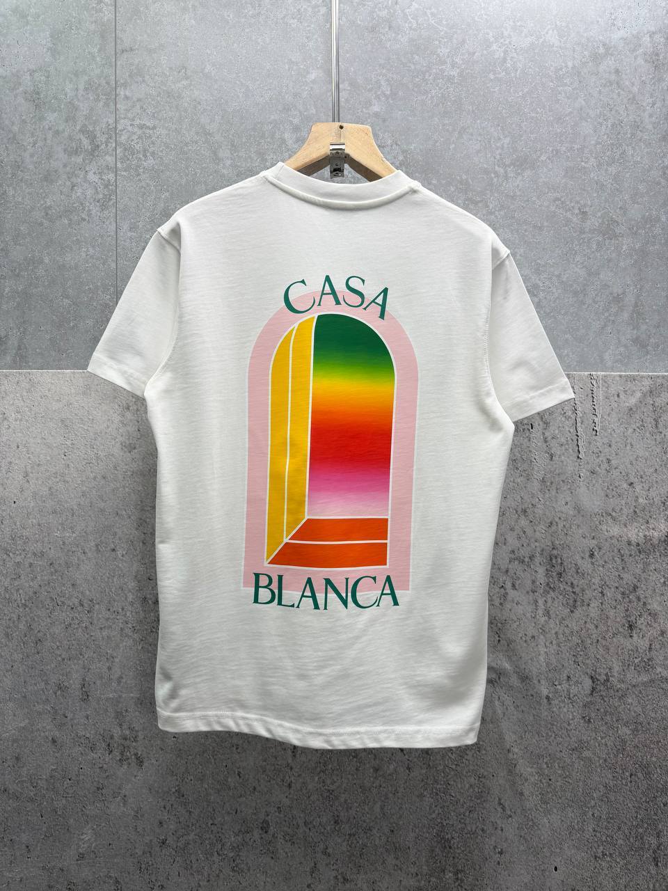 Casablanca Gradient Arch Logo Crewneck Men's Women's T-Shirts in 2 Colors Reps Sale UK Best Quality AAA Replica