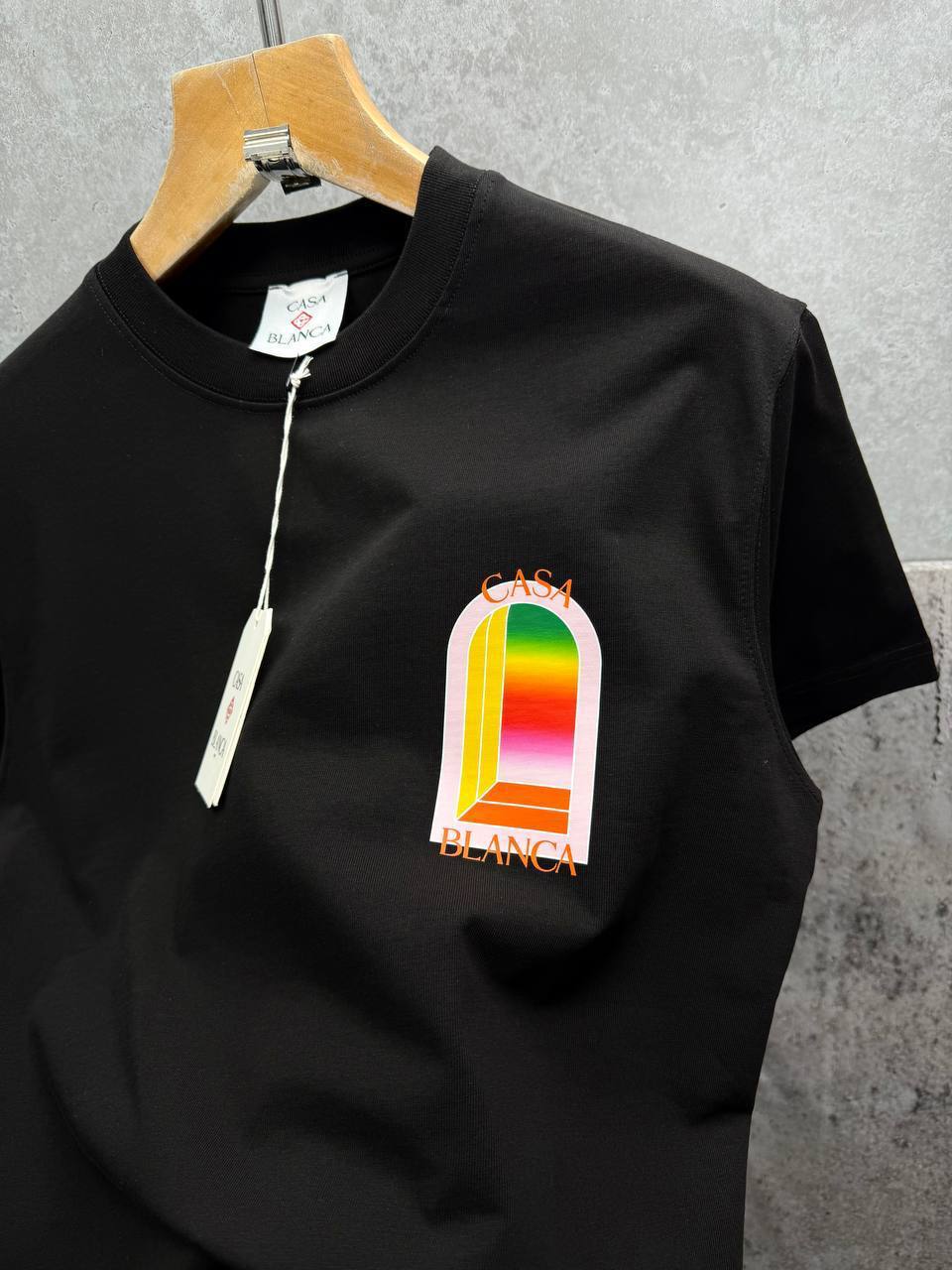 Casablanca Gradient Arch Logo Crewneck Men's Women's T-Shirts in 2 Colors Reps Sale UK Best Quality AAA Replica
