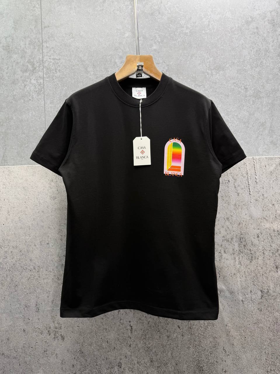 Casablanca Gradient Arch Logo Crewneck Men's Women's T-Shirts in 2 Colors Reps Sale UK Best Quality AAA Replica