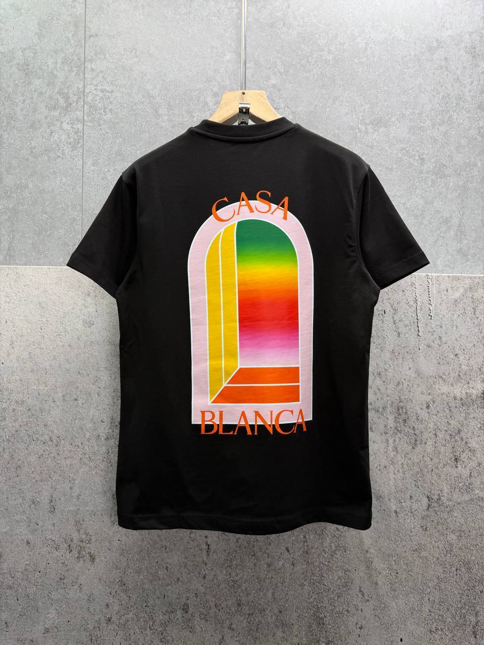 Casablanca Gradient Arch Logo Crewneck Men's Women's T-Shirts in 2 Colors Reps Sale UK Best Quality AAA Replica
