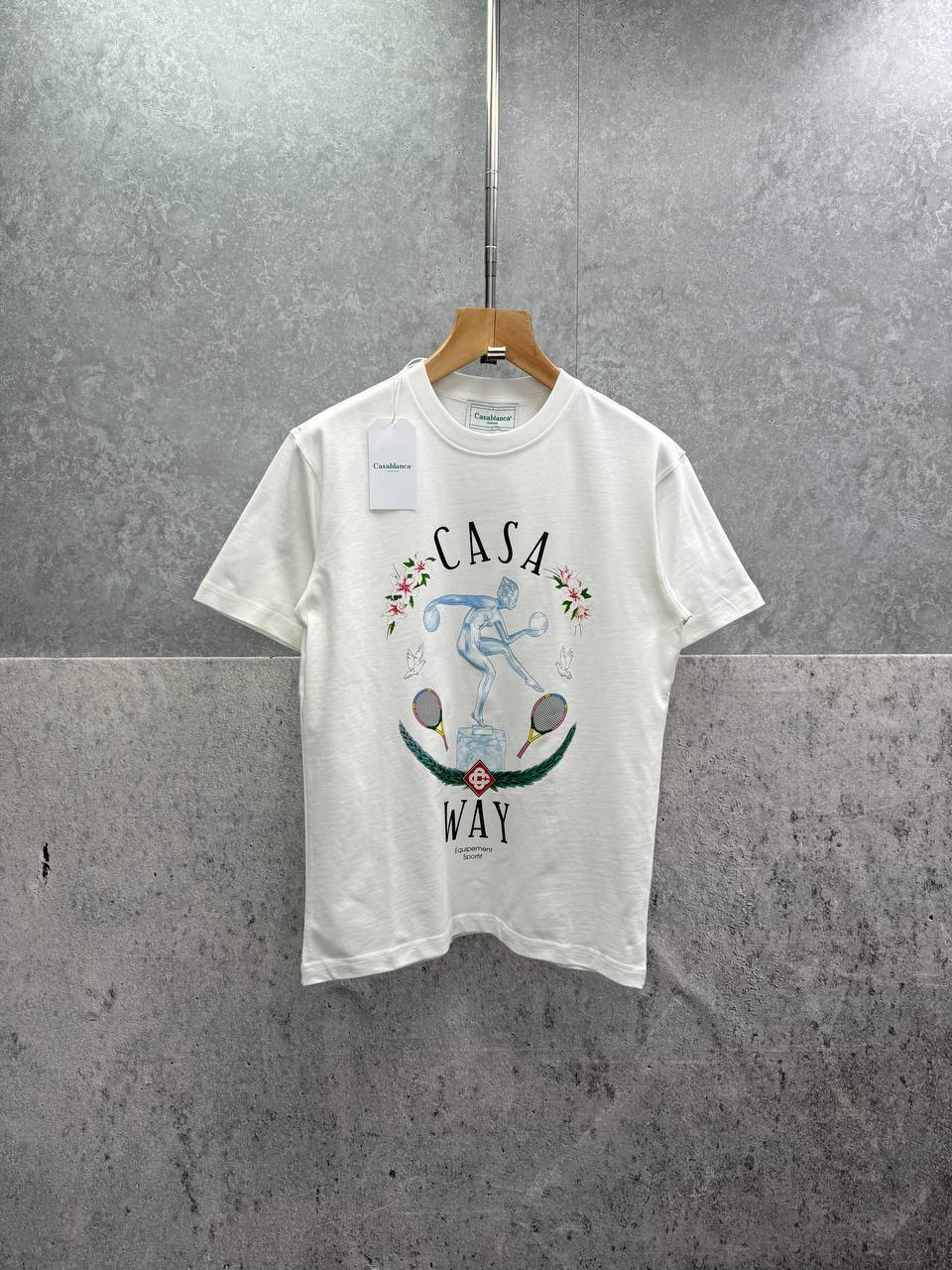 Casablanca Statue En Marbre Printed Men's Women's T-Shirts in 2 Colors Reps Sale UK Best Quality AAA Replica