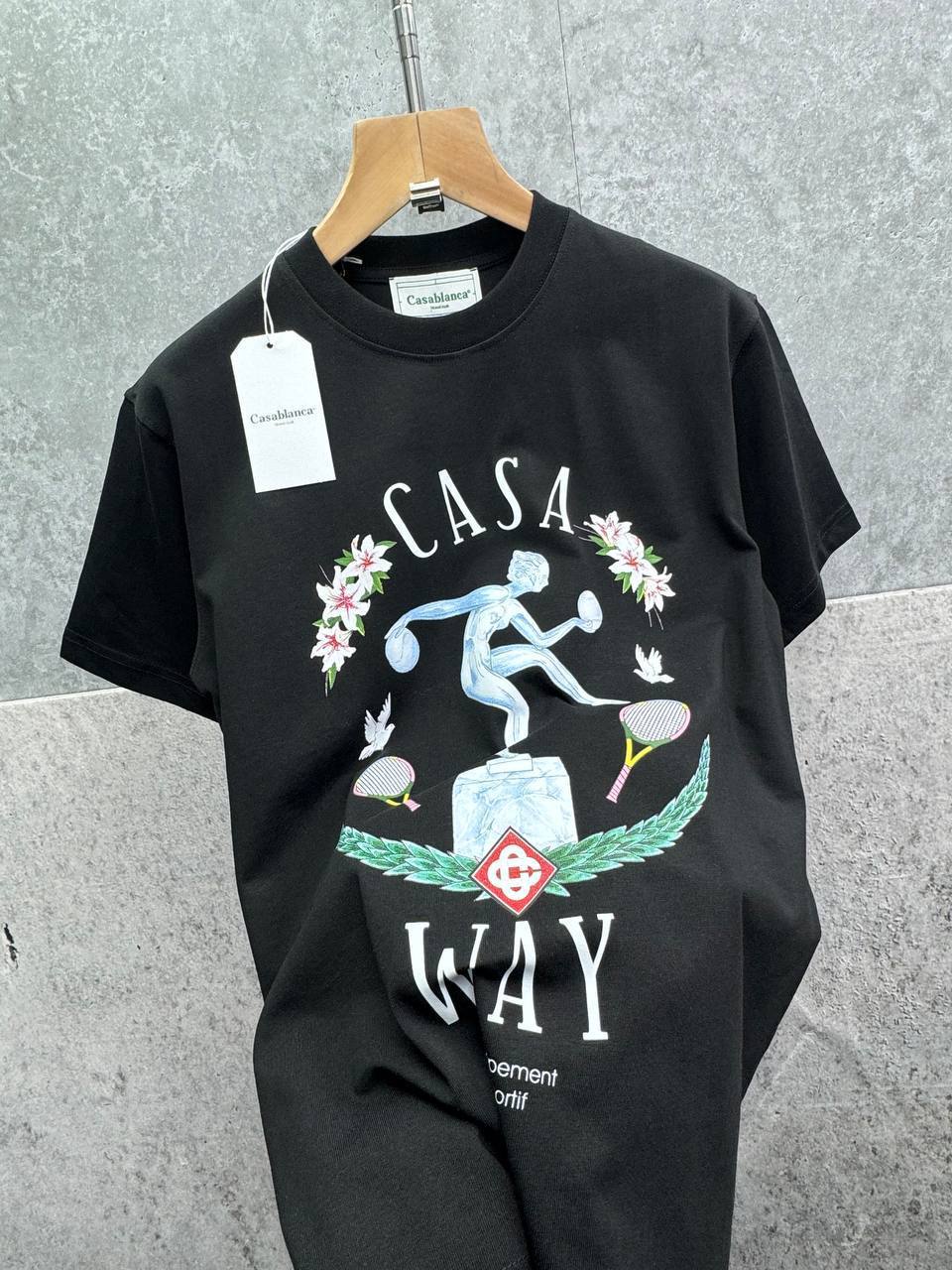 Casablanca Statue En Marbre Printed Men's Women's T-Shirts in 2 Colors Reps Sale UK Best Quality AAA Replica