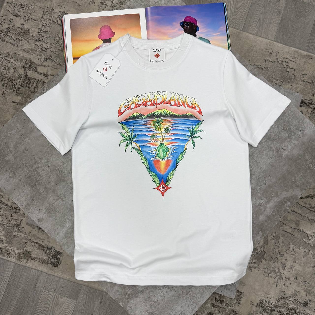 Casablanca Innocence Triangle Printed Short Sleeve Crewneck Men's Women's T-Shirts in 2 Colors Reps Sale UK Best Quality AAA Replica