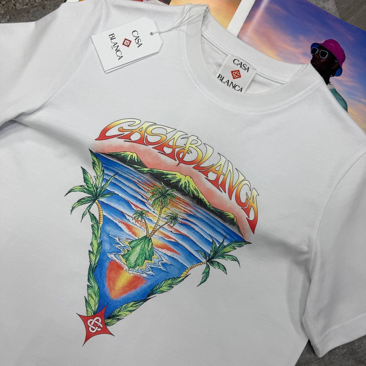 Casablanca Innocence Triangle Printed Short Sleeve Crewneck Men's Women's T-Shirts in 2 Colors Reps Sale UK Best Quality AAA Replica