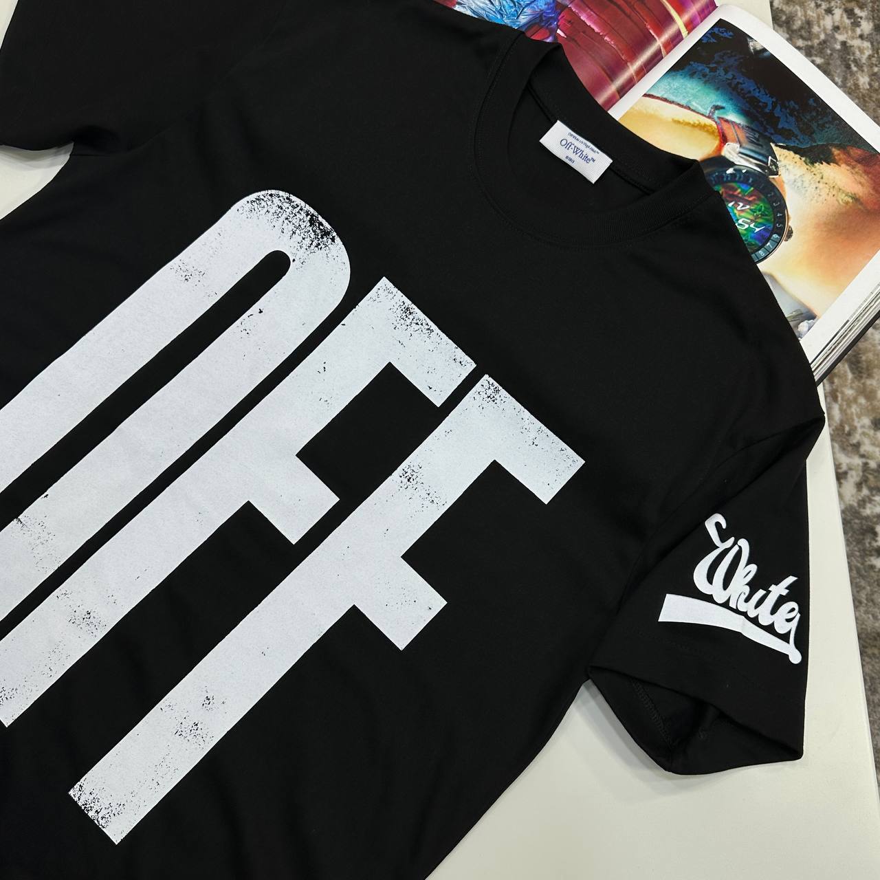Off-White Big Off Diagonal Skate Logo Men's Women's T-Shirts in 2 Colors Reps Sale UK Best Quality AAA Replica