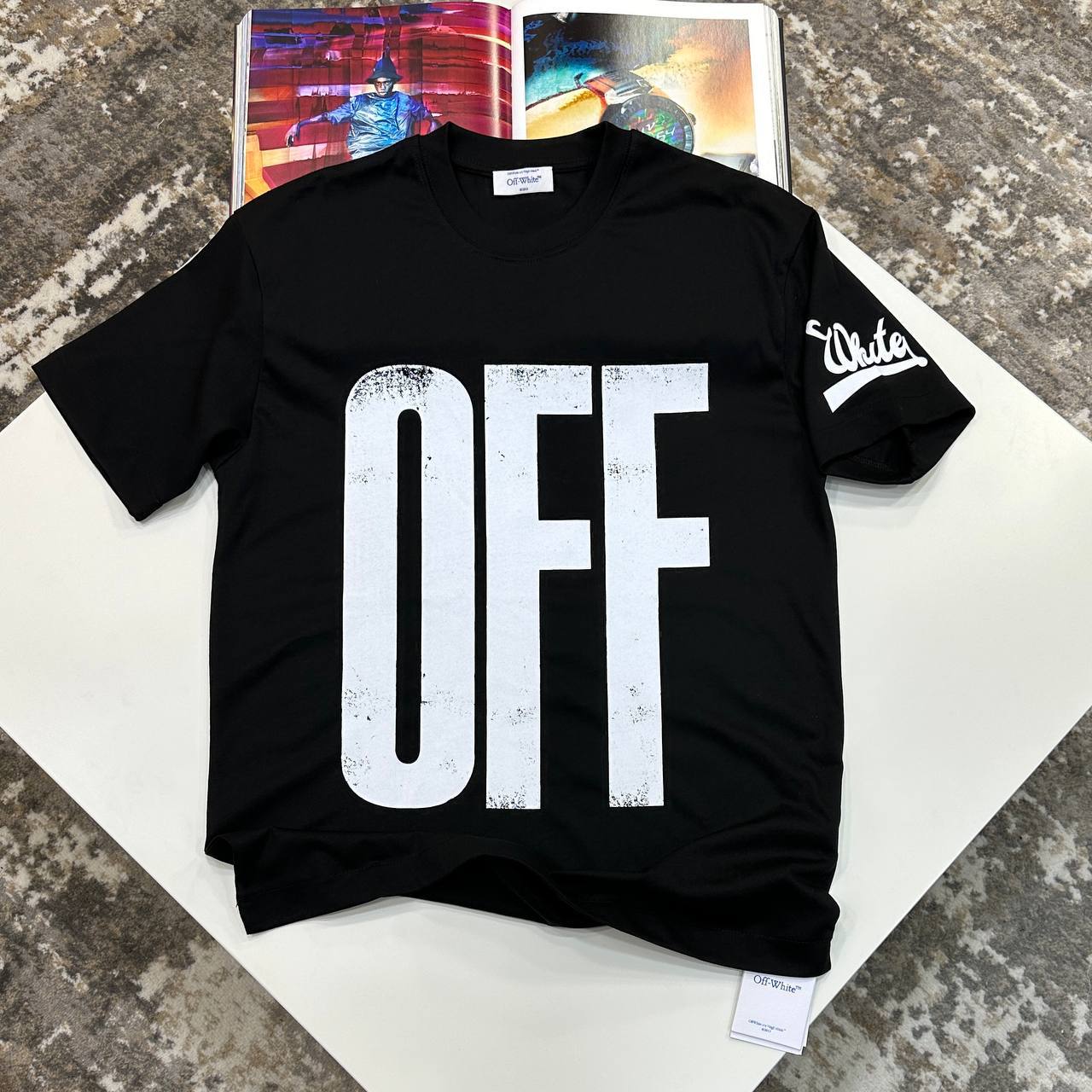 Off-White Big Off Diagonal Skate Logo Men's Women's T-Shirts in 2 Colors Reps Sale UK Best Quality AAA Replica