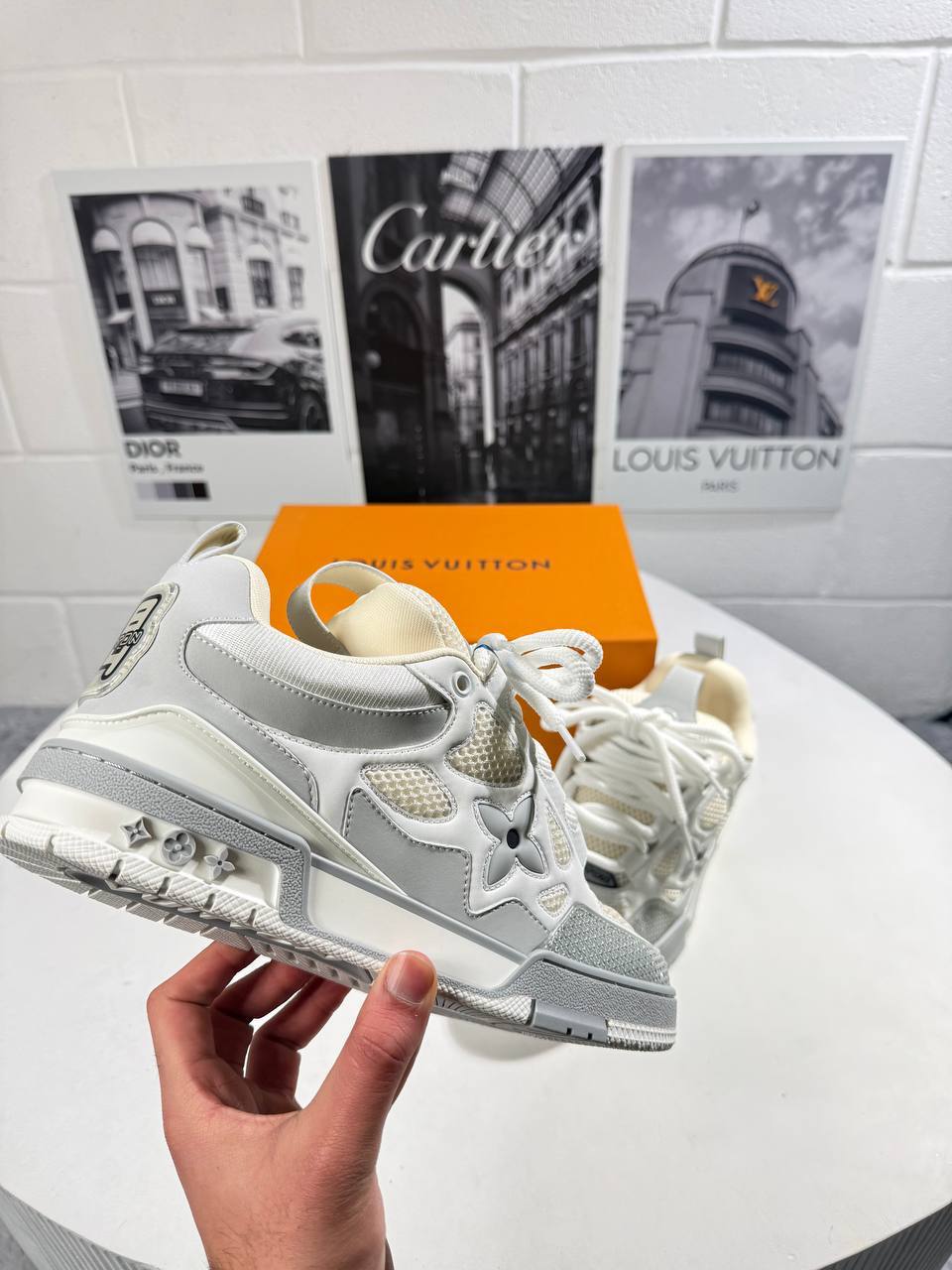 Louis Vuitton LV Skate Light Grey Men's Sneakers Reps Sale UK Best Quality Sale AAA Replica