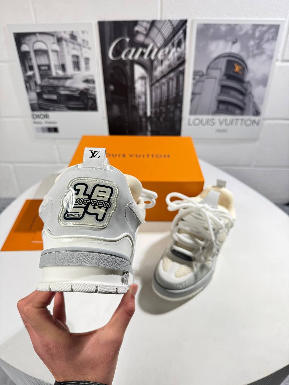 Louis Vuitton LV Skate Light Grey Men's Sneakers Reps Sale UK Best Quality Sale AAA Replica