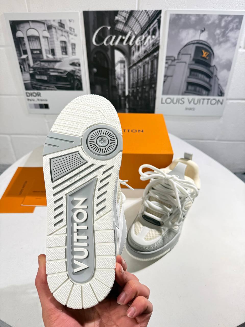 Louis Vuitton LV Skate Light Grey Men's Sneakers Reps Sale UK Best Quality Sale AAA Replica