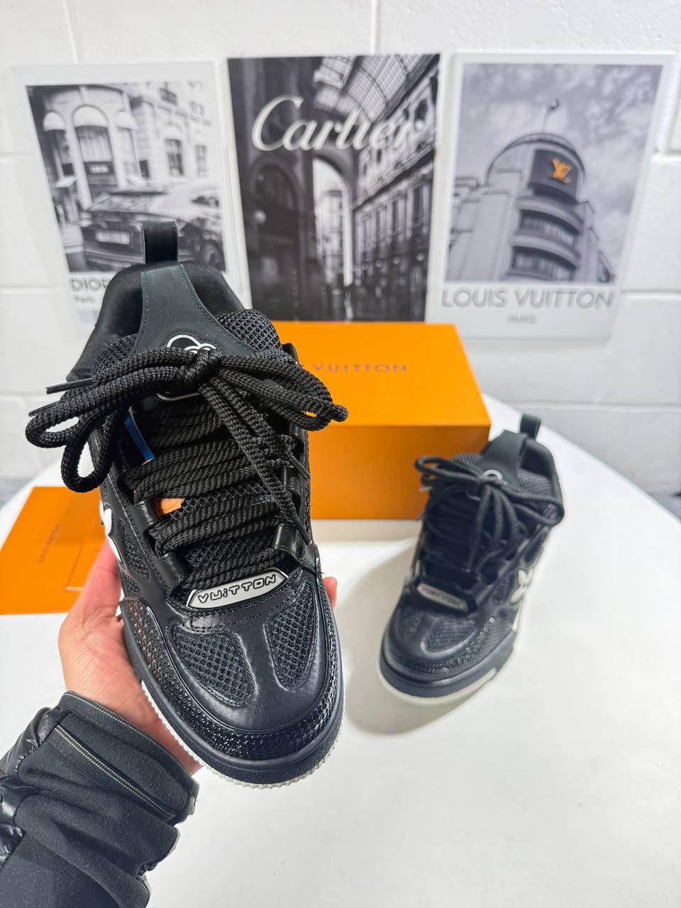 Louis Vuitton LV Skate Black/White Men's Sneakers Reps Sale UK Best Quality AAA Replica
