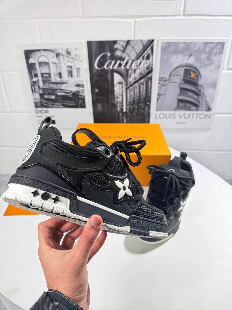 Louis Vuitton LV Skate Black/White Men's Sneakers Reps Sale UK Best Quality AAA Replica