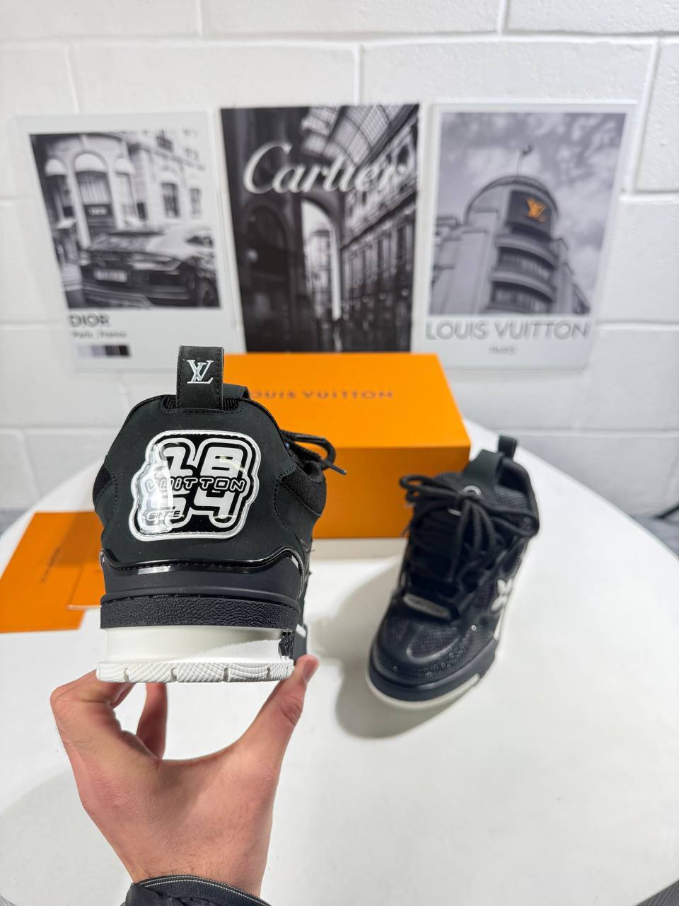 Louis Vuitton LV Skate Black/White Men's Sneakers Reps Sale UK Best Quality AAA Replica