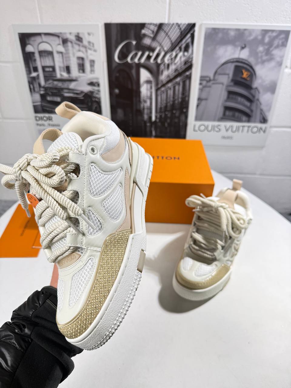 Louis Vuitton LV Skate Beige/White Men's Sneakers Reps Sale UK Best Quality AAA Replica