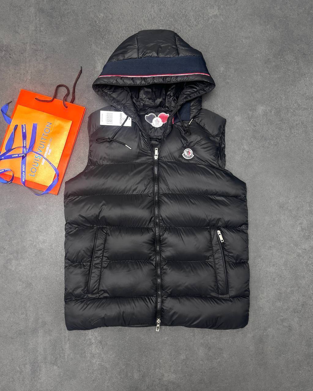 Moncler Montreuil Hooded Logo Down Gilet in Multiple Colors Mens Womens Reps Sale UK Best Quality AAA Replica