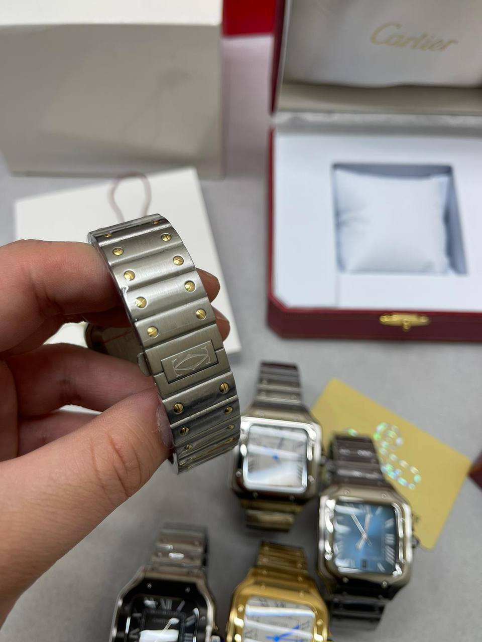 Cartier Santos de Cartier Men's Watches W2SA0009 Roman Numeral Dial in Different Colors Reps UK Best Quality Reps AAA Replica