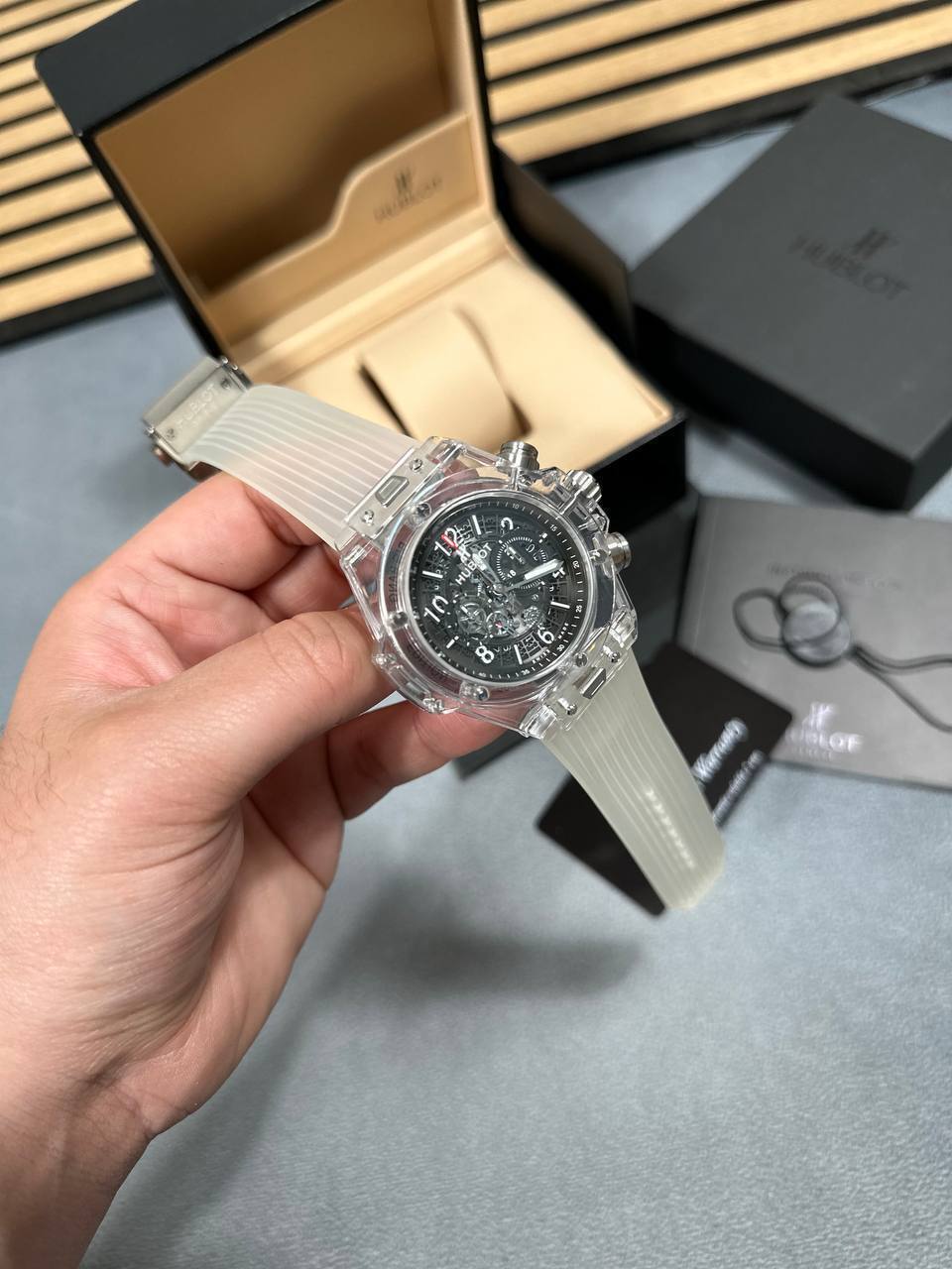 Hublot Big Bang Unico Sapphire Men's Watches Rubber Strap in 2 Colors Reps UK Best Quality Reps AAA Replica