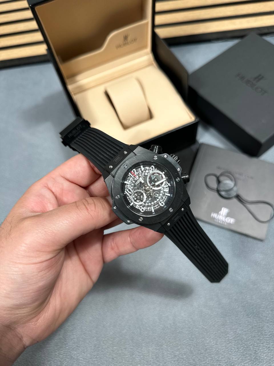 Hublot Big Bang Unico Sapphire Men's Watches Rubber Strap in 2 Colors Reps UK Best Quality Reps AAA Replica