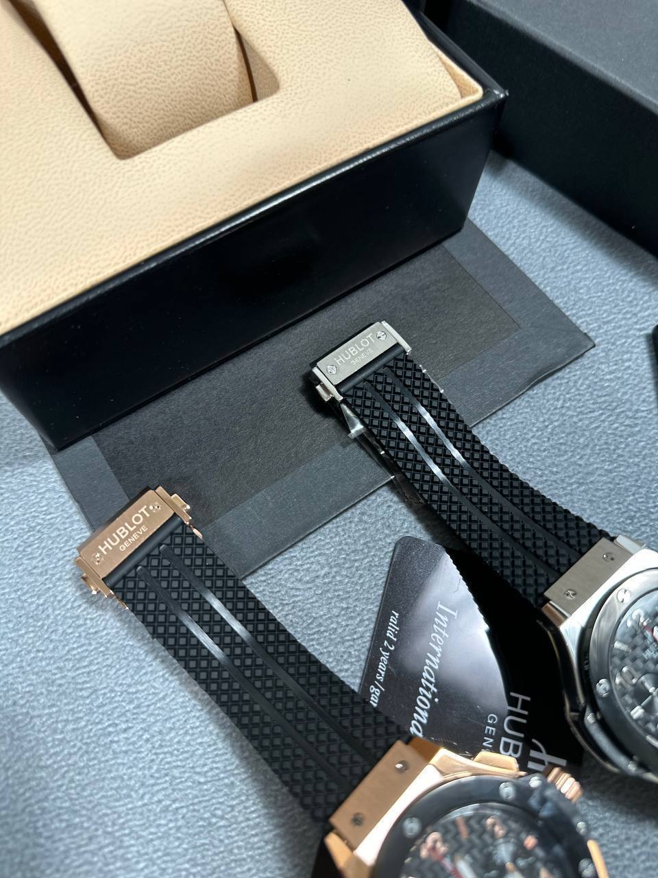 Hublot Big Bang Chronograph Men's Watches Strap Lock Rubber Strap in 2 Dial Colors Reps UK Best Quality Reps AAA Replica