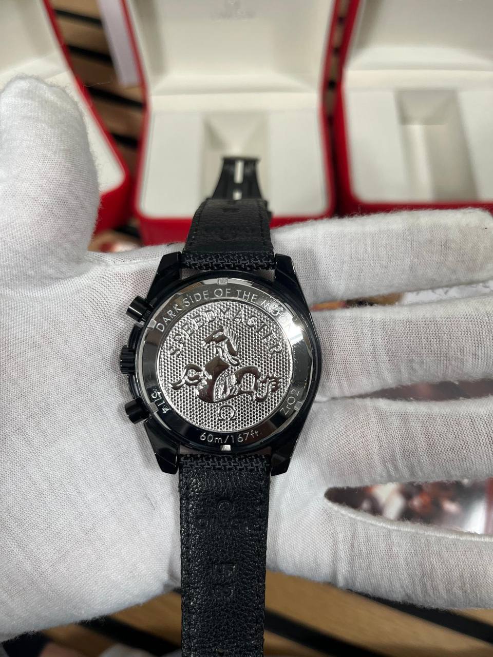 Omega Speedmaster Dark Side of the Moon Men's Watch Textile Strap in Black Reps UK Best Quality Reps AAA Replica