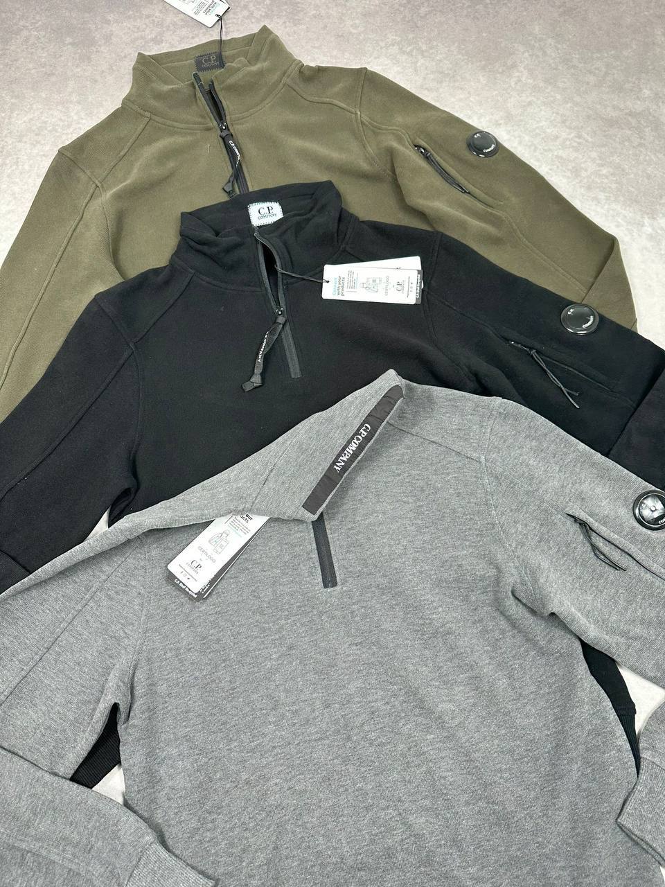 C.P. Company Diagonal Raised Fleece Half-Zip Jumpers Men's Women's in Different Colors Reps UK Best Quality AAA Replica