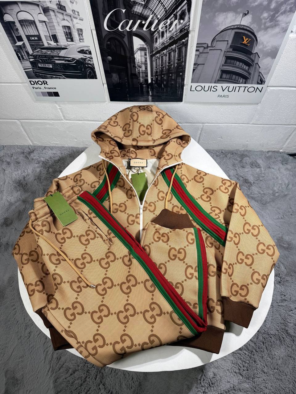 Gucci GG Supreme Monogram Men's Tracksuits in 2 Colors Reps UK Best Quality AAA Replica