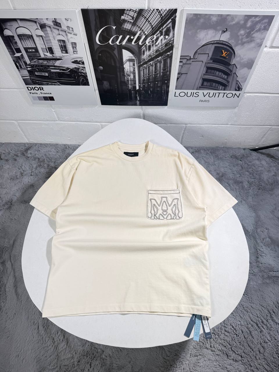 Amiri MA Outline Oversized Short Sleeves T-Shirt Men's Women's in 2 Colors Reps Sale UK Best Quality Sale AAA Replica
