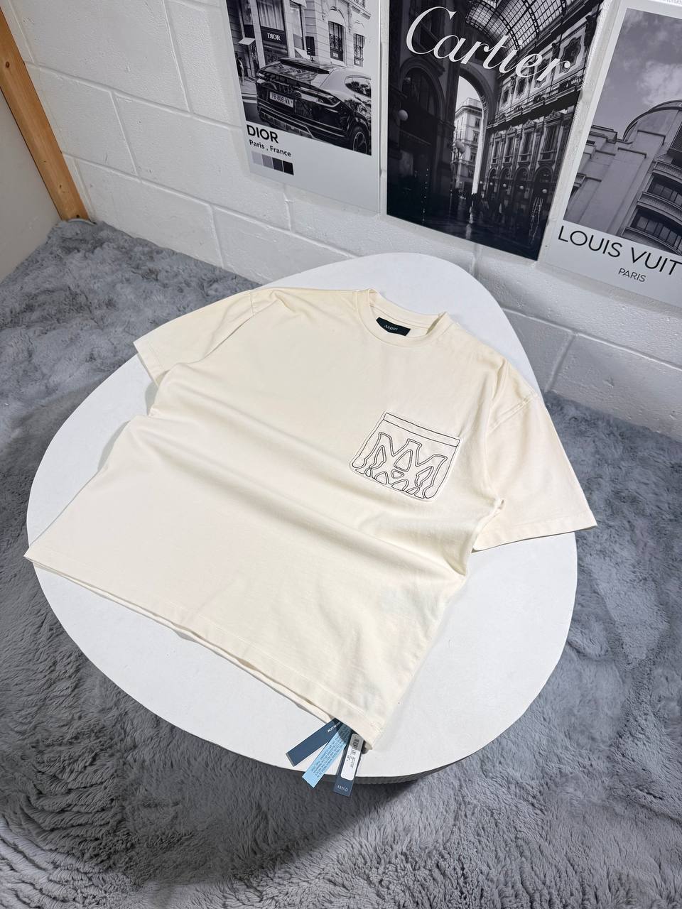 Amiri MA Outline Oversized Short Sleeves T-Shirt Men's Women's in 2 Colors Reps Sale UK Best Quality Sale AAA Replica