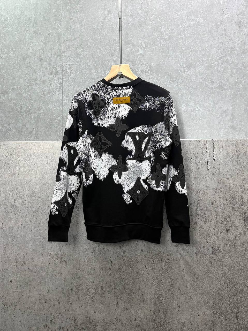 Louis Vuitton Logo Monogram Graphic Men's Women's Jumpers in Black Color Reps UK Best Quality AAA Replica