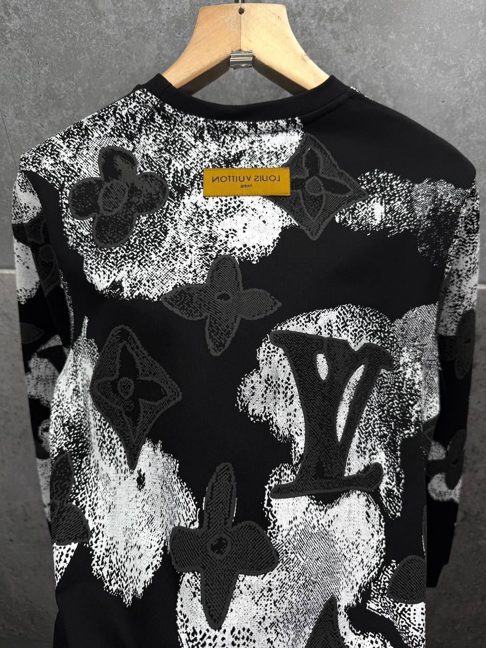 Louis Vuitton Logo Monogram Graphic Men's Women's Jumpers in Black Color Reps UK Best Quality AAA Replica