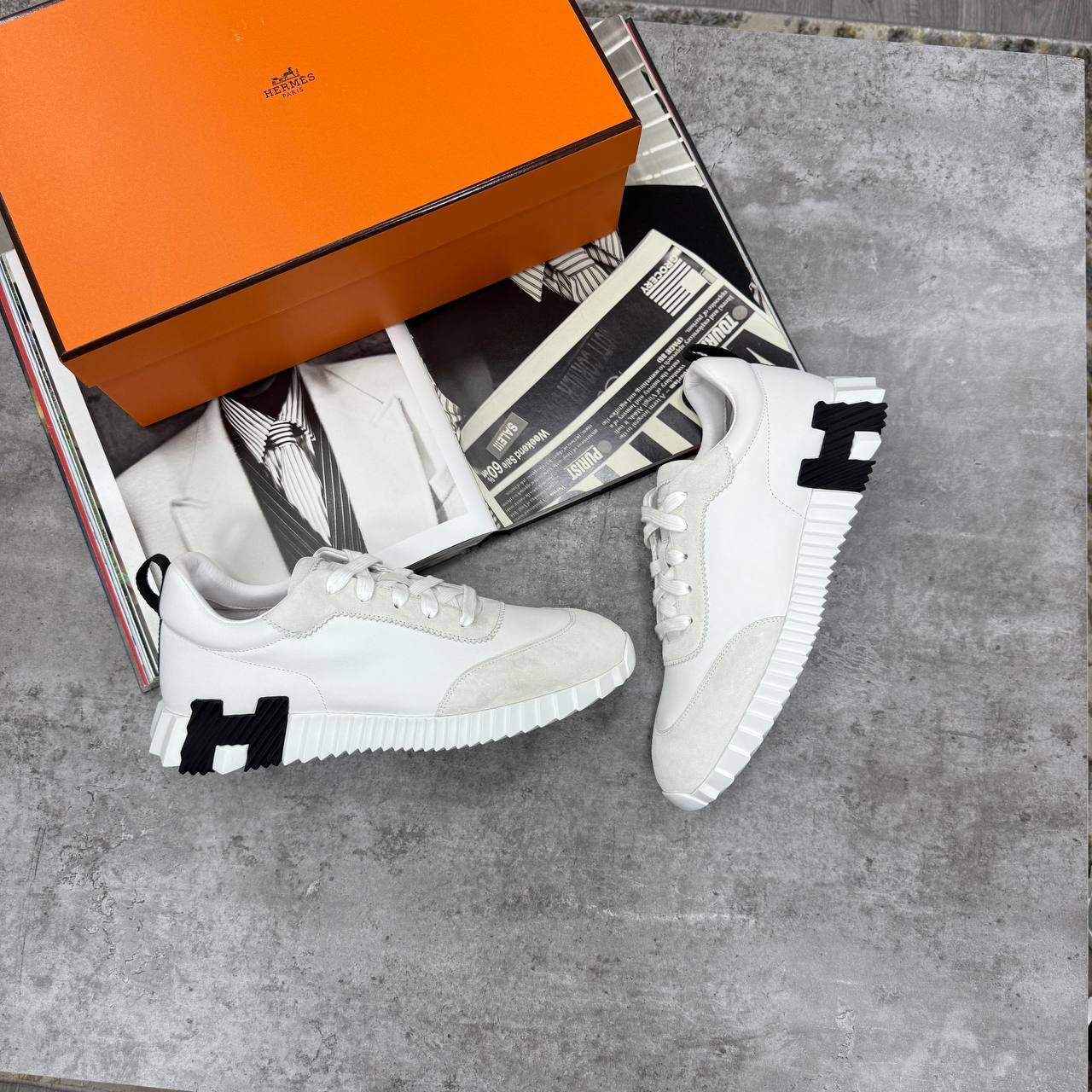 Hermes Bouncing Athletic Lace-Up Sneakers Men's in Different Colors Reps UK Best Quality Replica