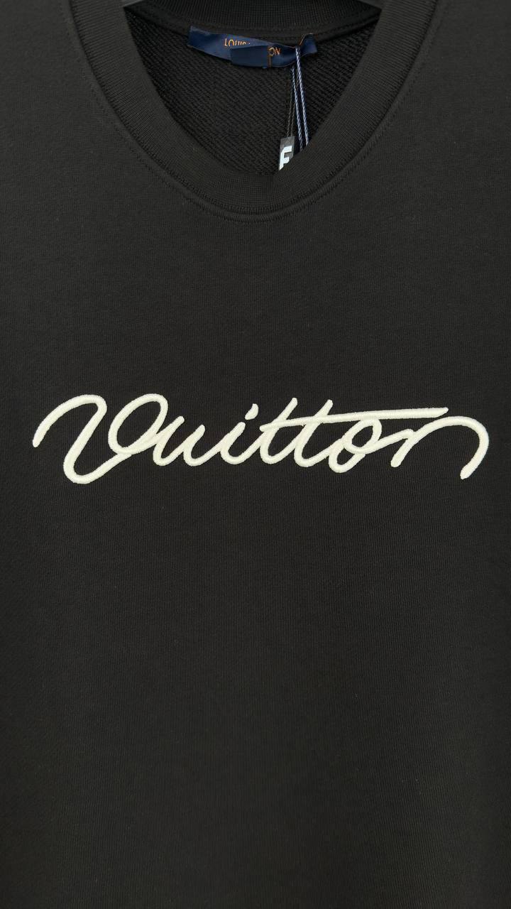 Louis Vuitton Embroidered Signature Crewneck Jumpers Men's Women's in 2 Colors Reps Sale UK Best Quality AAA Replica