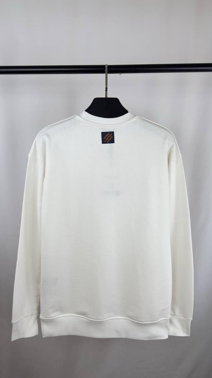 Louis Vuitton Embroidered Signature Crewneck Jumpers Men's Women's in 2 Colors Reps Sale UK Best Quality AAA Replica