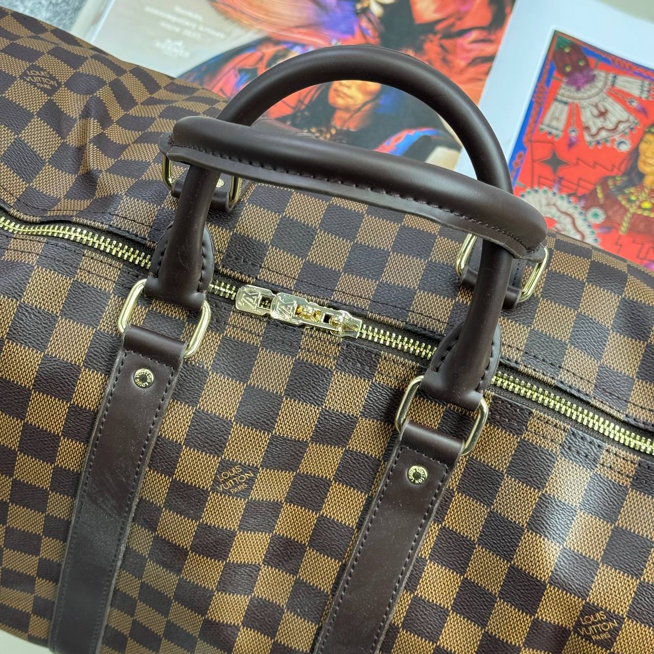 Louis Vuitton Keepall Bandoulière Men's Women's Bags in Brown Color Reps Sale UK Best Quality AAA Replica