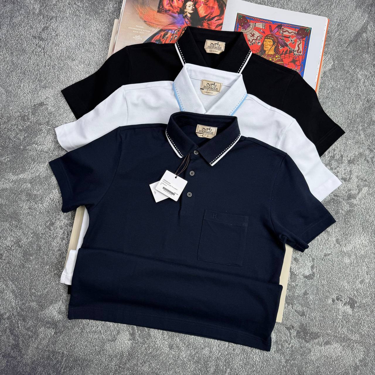 Hermès "Piqures Sellier" Short-Sleeve Polo Shirts Men's in Different Colors Reps Sale UK Best Sale Quality AAA Replica