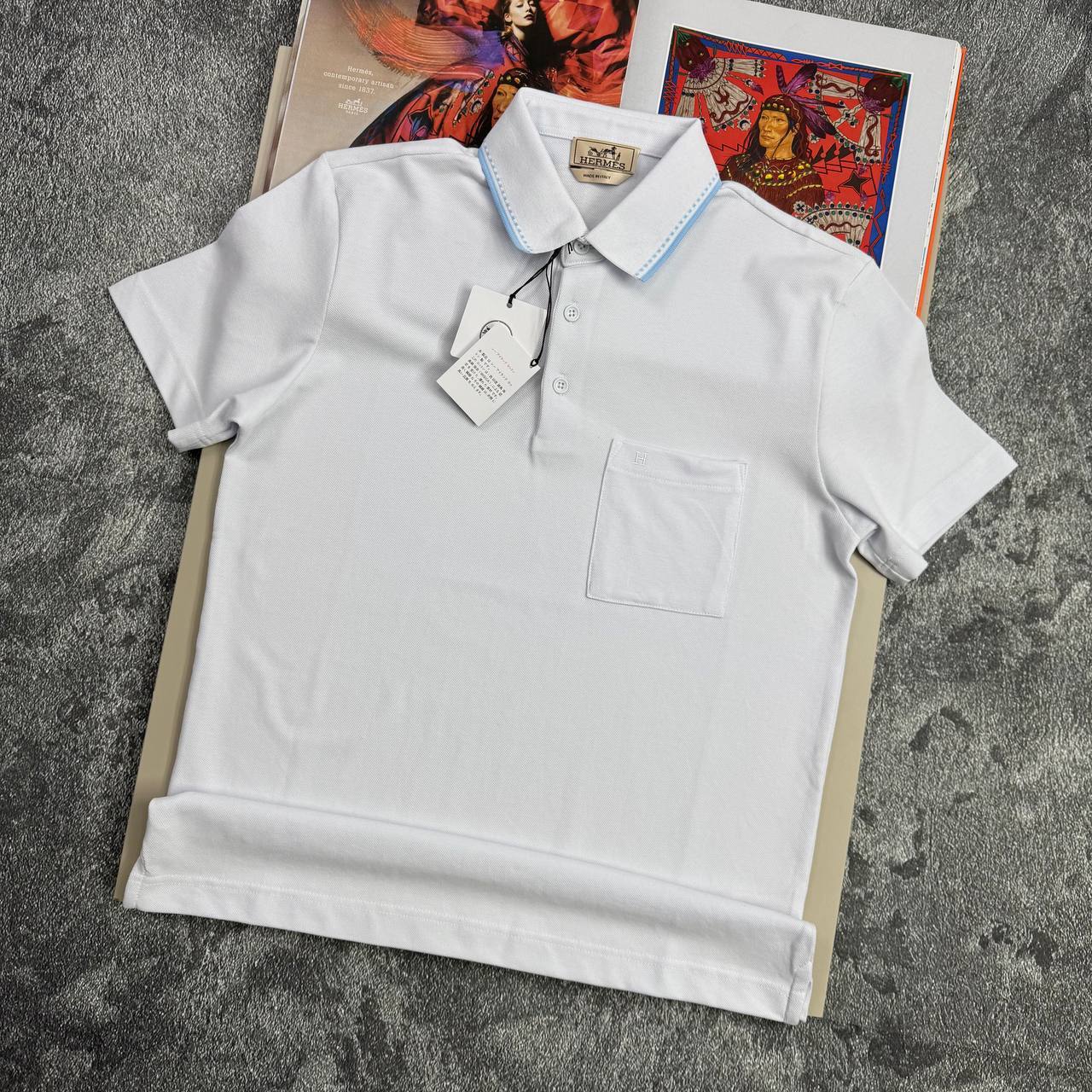 Hermès "Piqures Sellier" Short-Sleeve Polo Shirts Men's in Different Colors Reps Sale UK Best Sale Quality AAA Replica