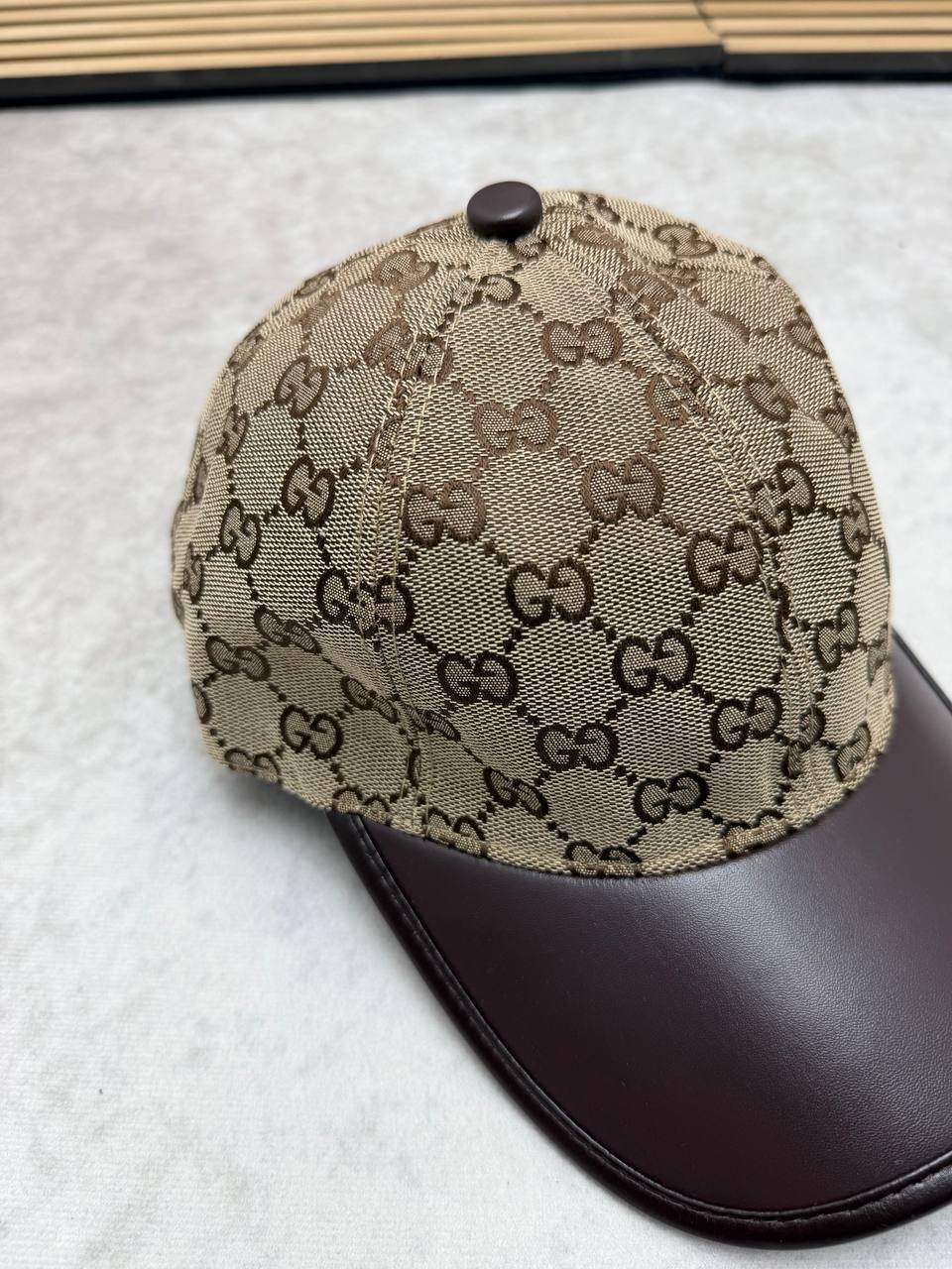 Gucci GG Canvas Baseball Cap Beige Men's Reps Sale UK Best Quality AAA Replica