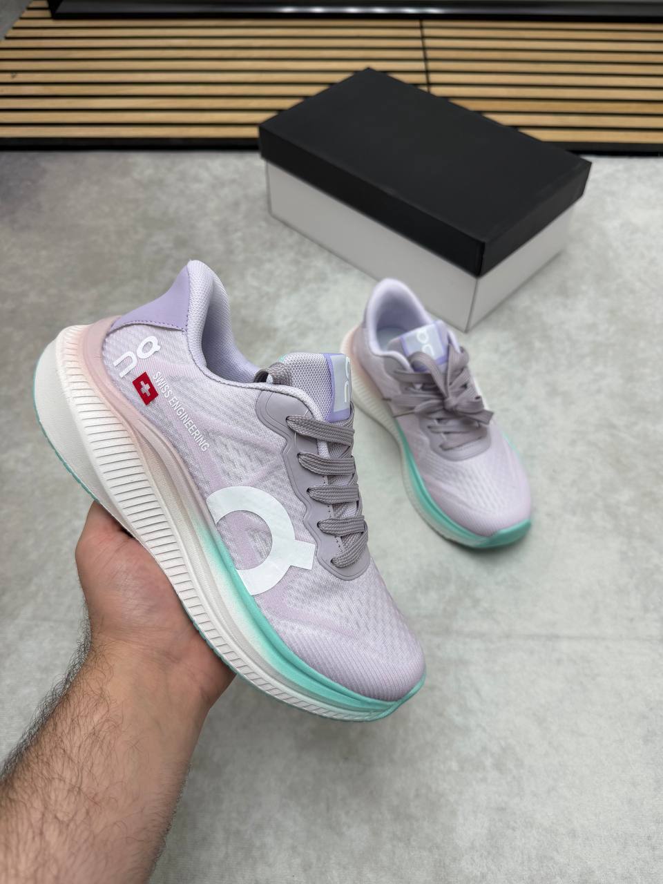 On Running Cloudrunner 2 Lilac Mint Trainers Women's Reps Sale UK Best Quality AAA Replica