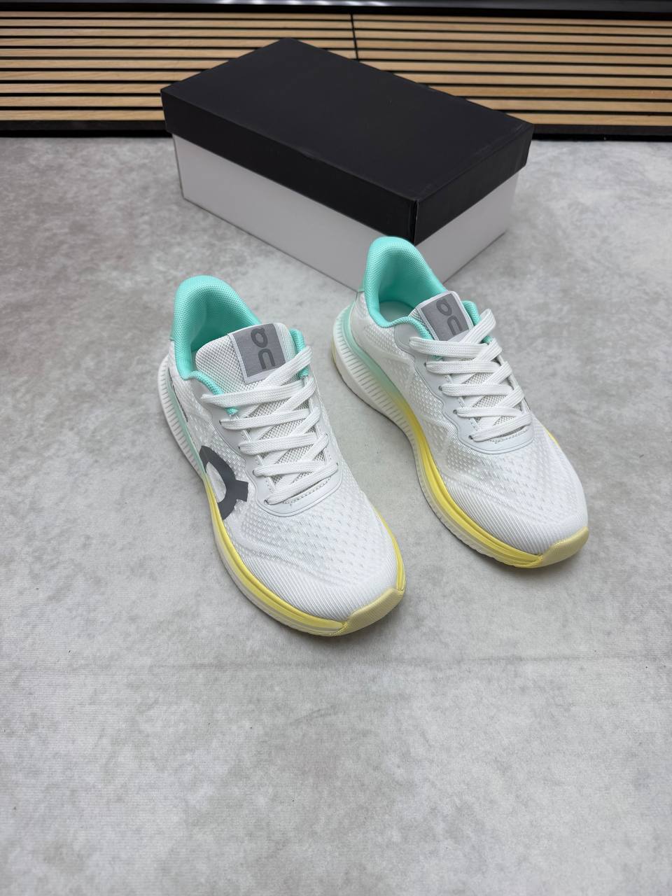 On Running Cloudrunner 2 White Mint Yellow Trainers Women's Reps Sale UK Best Quality AAA Replica