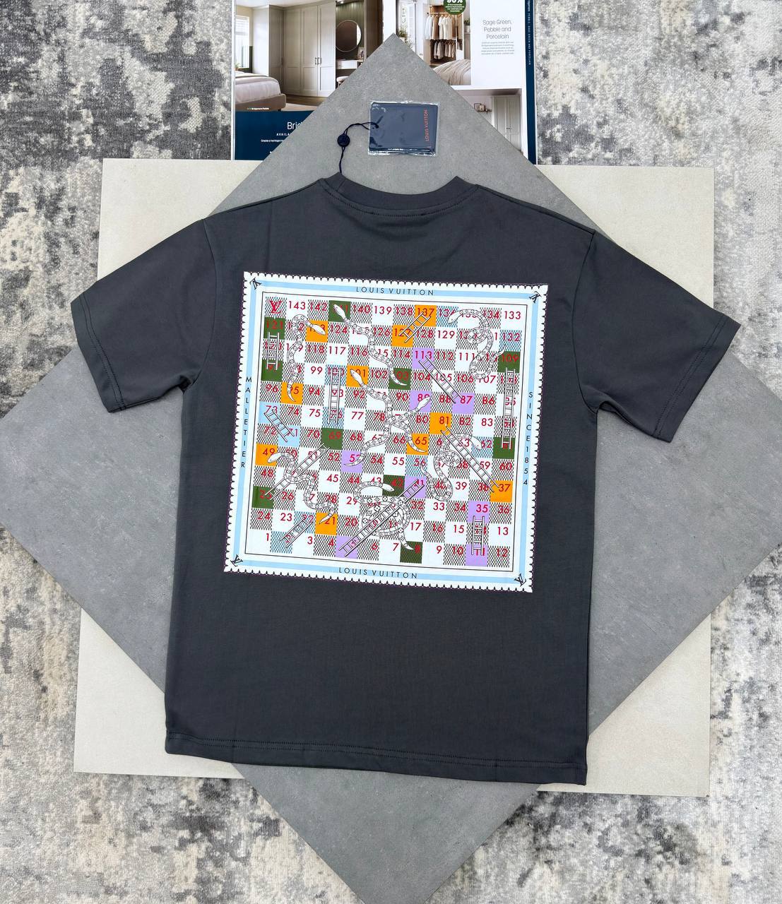 Louis Vuitton Printed Snakes and Ladders Men's Women's T-Shirts in Different Colors Reps UK Best Quality AAA Replica