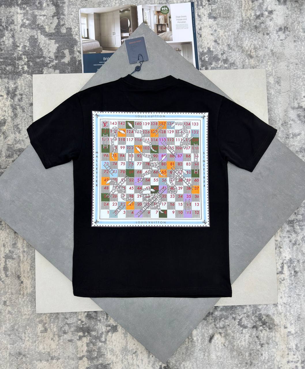 Louis Vuitton Printed Snakes and Ladders Men's Women's T-Shirts in Different Colors Reps UK Best Quality AAA Replica