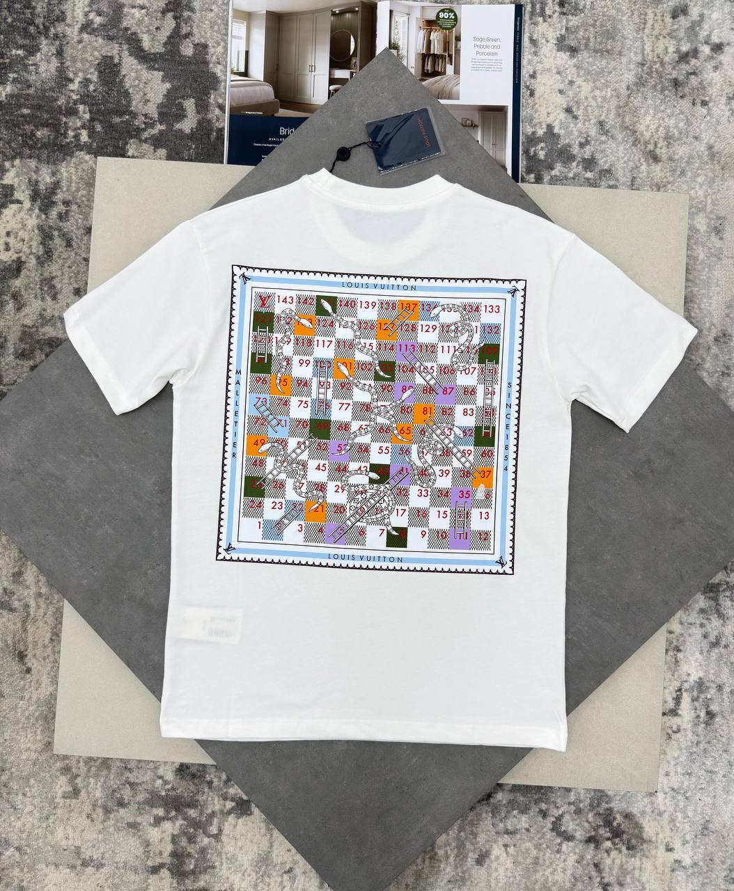 Louis Vuitton Printed Snakes and Ladders Men's Women's T-Shirts in Different Colors Reps UK Best Quality AAA Replica