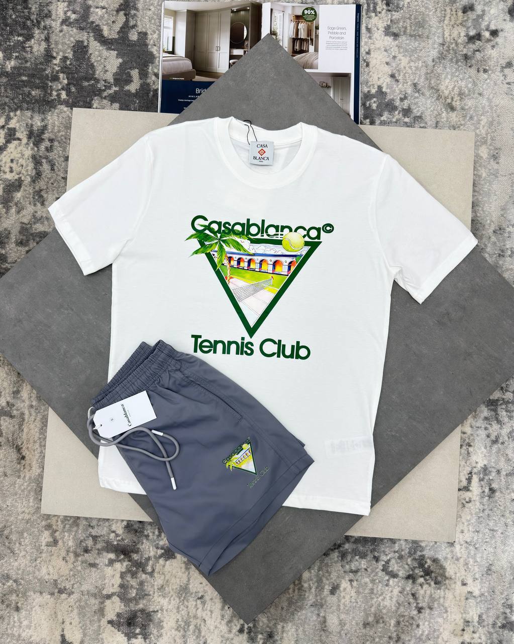 Casablanca Tennis Club Icon Men's T-Shirts & Shorts Set in Different Colors Reps Sale UK Best Quality AAA Replica