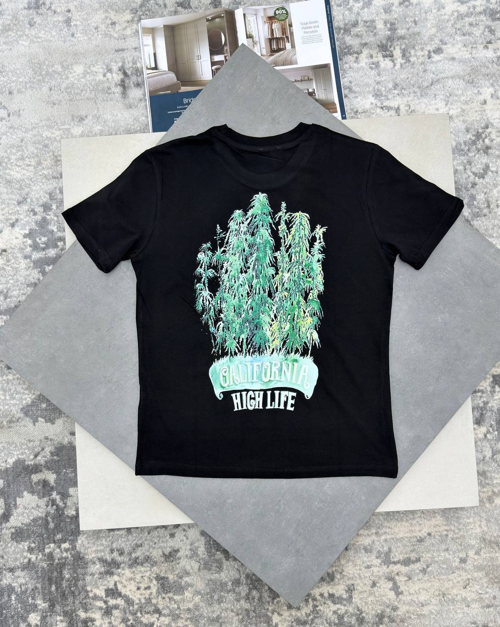 Amiri Leaf Oversized "California High Life" T-Shirts Men's Women's in 2 Colors Reps UK Best Quality Sale AAA Replica