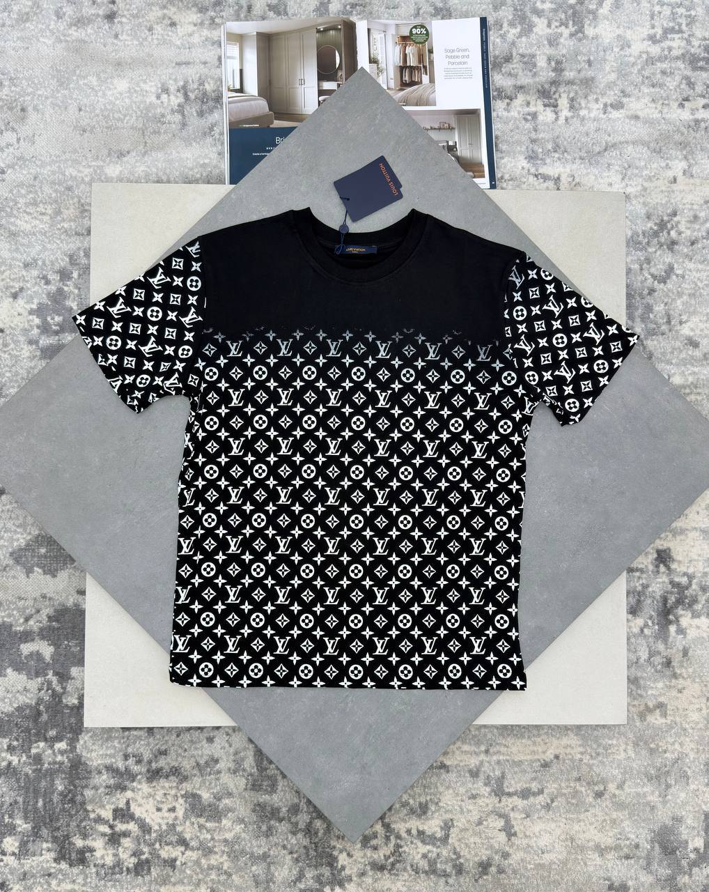 Louis Vuitton All-Over Monogram Gradient Cotton T-Shirts Men's Women's in 2 Colors Reps Sale UK Best Quality AAA Replica
