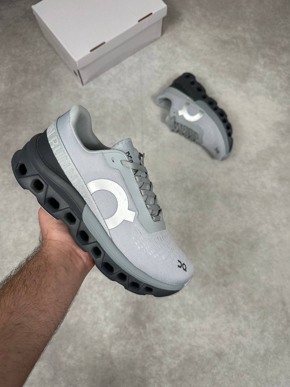 On Running Cloudmonster 2 "Frost/Rock" Trainers Men's Reps Sale UK Best Quality AAA Replica