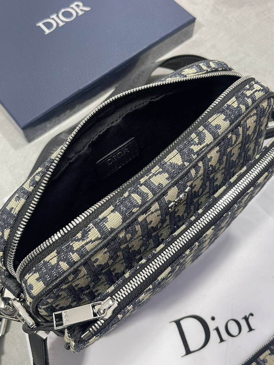 Dior Saddle Triple Pouch Oblique Jacquard Women's Bags in 2 Colors Reps Sale UK Best Quality AAA Replica
