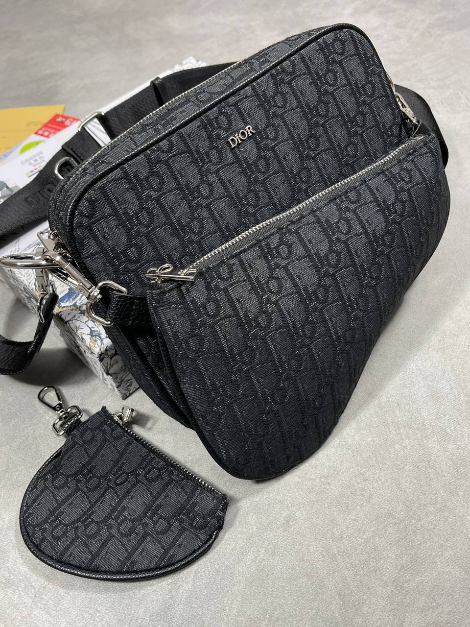 Dior Saddle Triple Pouch Oblique Jacquard Women's Bags in 2 Colors Reps Sale UK Best Quality AAA Replica