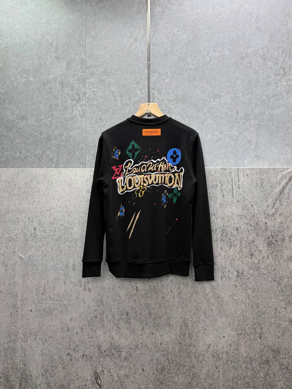 Louis Vuitton Splash Pattern Graphic Crewneck Jumpers Men's Women's in 2 Colors Reps UK Best Quality AAA Replica